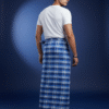 Generated Image October 05, 2025 - 11_57AM Men's Stylish Lungi - Two-Tone Blue Plaid Design
