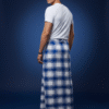 Men's Modern Lungi - Crisp Blue & White Checkered Design