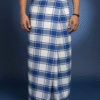 Men's Modern Lungi - Crisp Blue & White Checkered Design