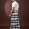 Men's Stylish Lungi - Classic Brown and White Plaid Design