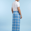 Men's Stylish Lungi - Crisp Light Blue Plaid Design