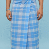 Men's Stylish Lungi - Crisp Light Blue Plaid Design