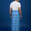 Men's Stylish Lungi - Modern Blue & Black Plaid Design