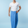 Men's Stylish Lungi - Vibrant Solid Blue Micro-Check Design