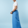 Men's Stylish Lungi - Vibrant Solid Blue Micro-Check Design