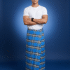 Generated Image October 09, 2025 - 11_56AM - Copy Men's Modern Lungi - Bold Blue & Black Plaid Design