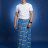 Generated Image October 09, 2025 - 11_57AM - Copy Men's Modern Lungi - Bold Blue & Black Plaid Design