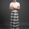 Men's Stylish Plaid Lungi - Sophisticated Grey and Brown Design