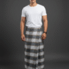Men's Stylish Plaid Lungi - Sophisticated Grey and Brown Design