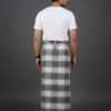 Men's Stylish Plaid Lungi - Sophisticated Grey and Brown Design