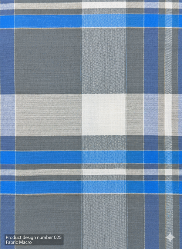 Men's Stylish Lungi - Modern Blue & Grey Plaid Design