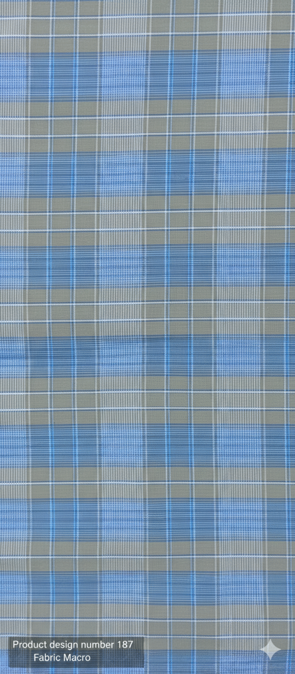 Men's Stylish Lungi - Modern Blue & Grey Plaid Design