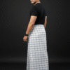 Men's Stylish Lungi - Crisp White & Blue Checkered Design