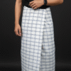 Men's Stylish Lungi - Crisp White & Blue Checkered Design