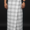 Men's Stylish Lungi - Minimalist White & Grey Plaid Design