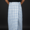 Men's Stylish Lungi - Crisp White & Light Blue Plaid Design