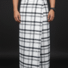 Men's Modern Lungi - Bold Black & White Checkered Design