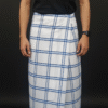 Men's Stylish Lungi - Crisp White & Blue Checkered Design