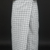 Men's Modern Lungi - Crisp White & Grey Checkered Design