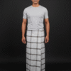 Men's Classic Plaid Lungi - Subtle Grey & Brown Check Design