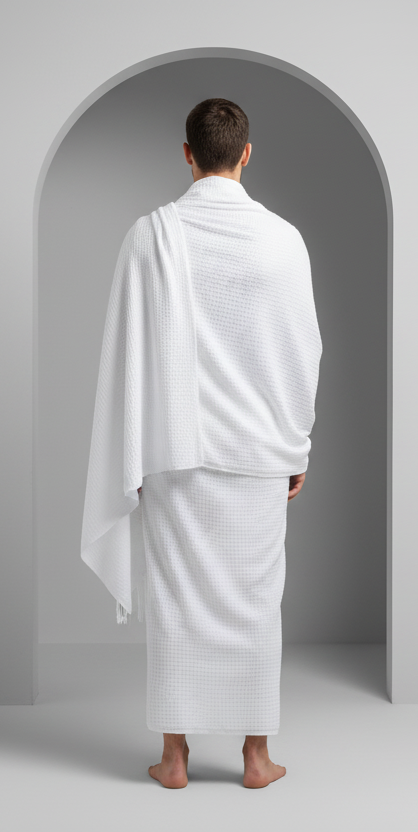 Generated Image October 25, 2025 - 4_24PM Premium Men's Ihram Set for Hajj & Umrah | Soft Waffle