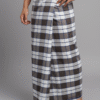 Men's Stylish Lungi - Classic Brown and White Plaid Design