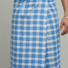 Men's Modern Lungi - Crisp Blue & White Checkered Design