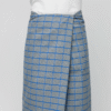 Men's Stylish Lungi - Modern Grey & Blue Plaid Design