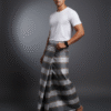 Generated Image September 28, 2025 - 8_46PM (1) Men's Stylish Plaid Lungi - Sophisticated Grey and Brown Design