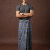 Generated Image September 30, 2025 - 8_02PM Men's Stylish Lungi - Earthy Brown & Blue Plaid Design