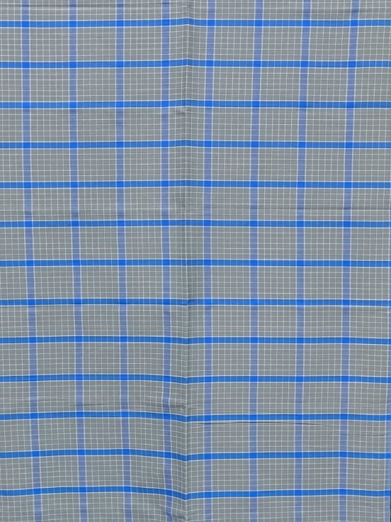 Men's Stylish Lungi - Modern Grey & Blue Plaid Design