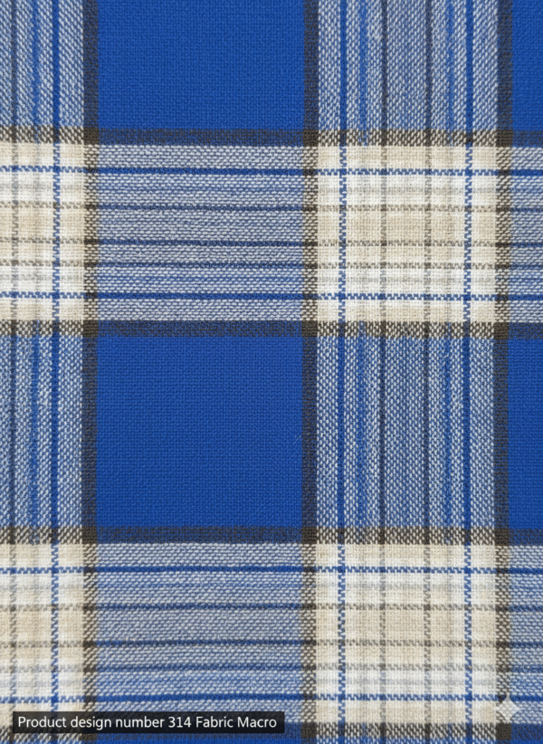 Men's Stylish Lungi - Vibrant Blue & Tan Plaid Design