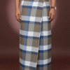 download (21) Men's Stylish Lungi - Earthy Brown & Blue Plaid Design