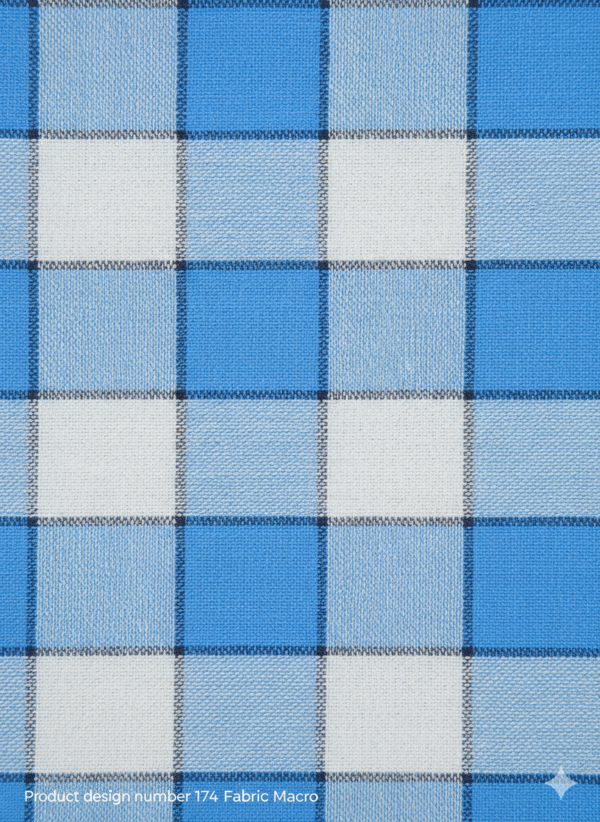 Men's Modern Lungi - Crisp Blue & White Checkered Design