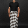 Men's Classic Plaid Lungi - Brown & White Checkered Design