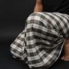 Men's Classic Plaid Lungi - Brown & White Checkered Design