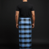 Men's Bold Plaid Lungi - Striking Blue & Black Check Design