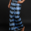Men's Bold Plaid Lungi - Striking Blue & Black Check Design