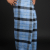 Men's Modern Plaid Lungi - Bold Blue & Black Check Design