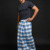 Men's Classic Plaid Lungi - Bold Blue & White Check Design