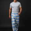 Men's Cool Plaid Lungi - Refreshing Blue & White Check Design