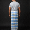 Men's Cool Plaid Lungi - Refreshing Blue & White Check Design