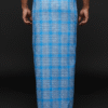 Men's Vibrant Lungi - Bright Blue & White Fine Check Design