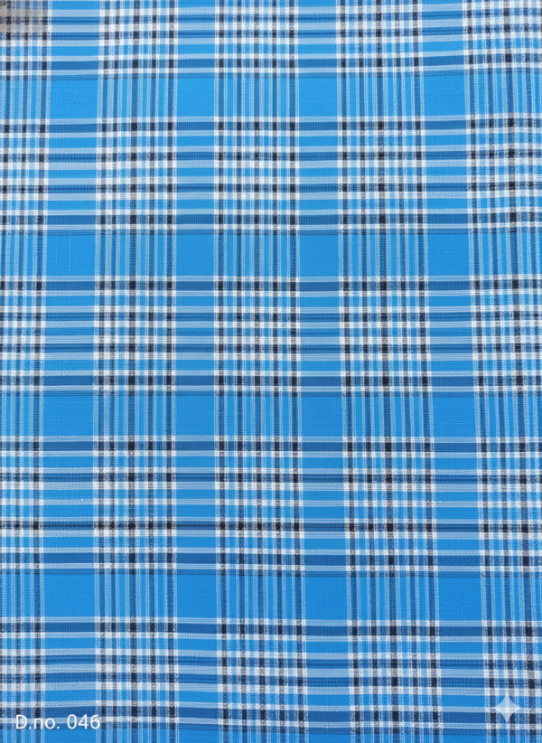 Men's Vibrant Lungi - Bright Blue & White Fine Check Design