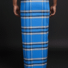 Men's Bold Plaid Lungi - Bright Blue & Multi-Check Design