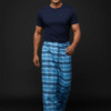 Men's Classic Lungi - Multi-Shade Blue Check Design