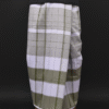 Men's Unique Plaid Lungi - Olive Green, Lavender & White Check