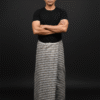 Men's Classic Lungi - Subtle Grey and Brown Striped Design