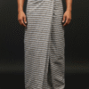 Men's Classic Lungi - Subtle Grey and Brown Striped Design