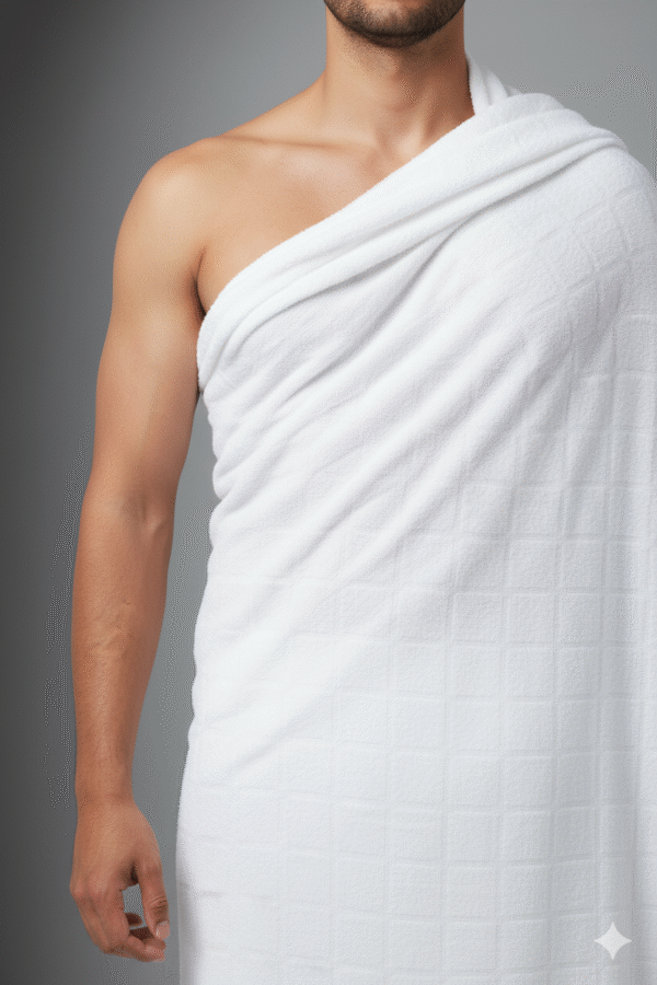 Generated Image October 25, 2025 - 7_09PM Premium Terry Towel Ihram Set | 100% Cotton for Hajj & Umrah